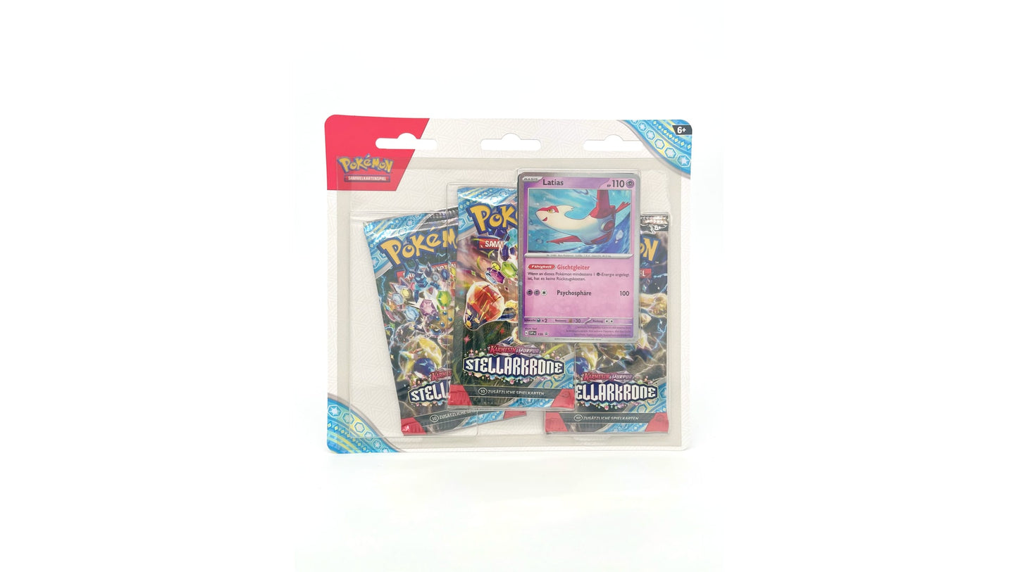 Pokemon: Karmesin & Purpur - Stellarkrone- Latias 3 Pack Blister (DEU)