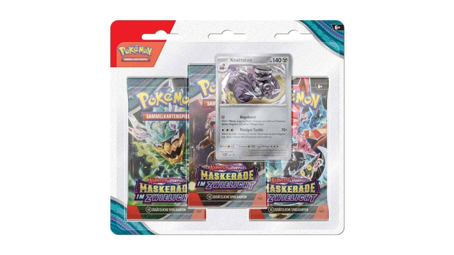 Pokemon: Karmesin & Purpur - Maskerade im Zwielicht - 3er Blister Knattatox (DEU)