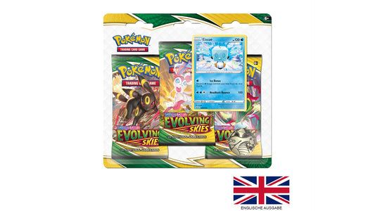 Evolving Skies - 3 Pack Blister Eiscue, englische Ausgabe