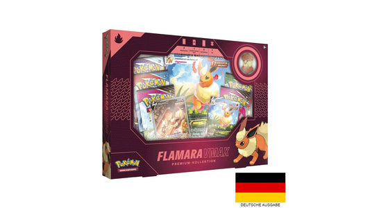 Pokemon Flamara VMAX - Premium-Kollektion, deutsche Ausgabe