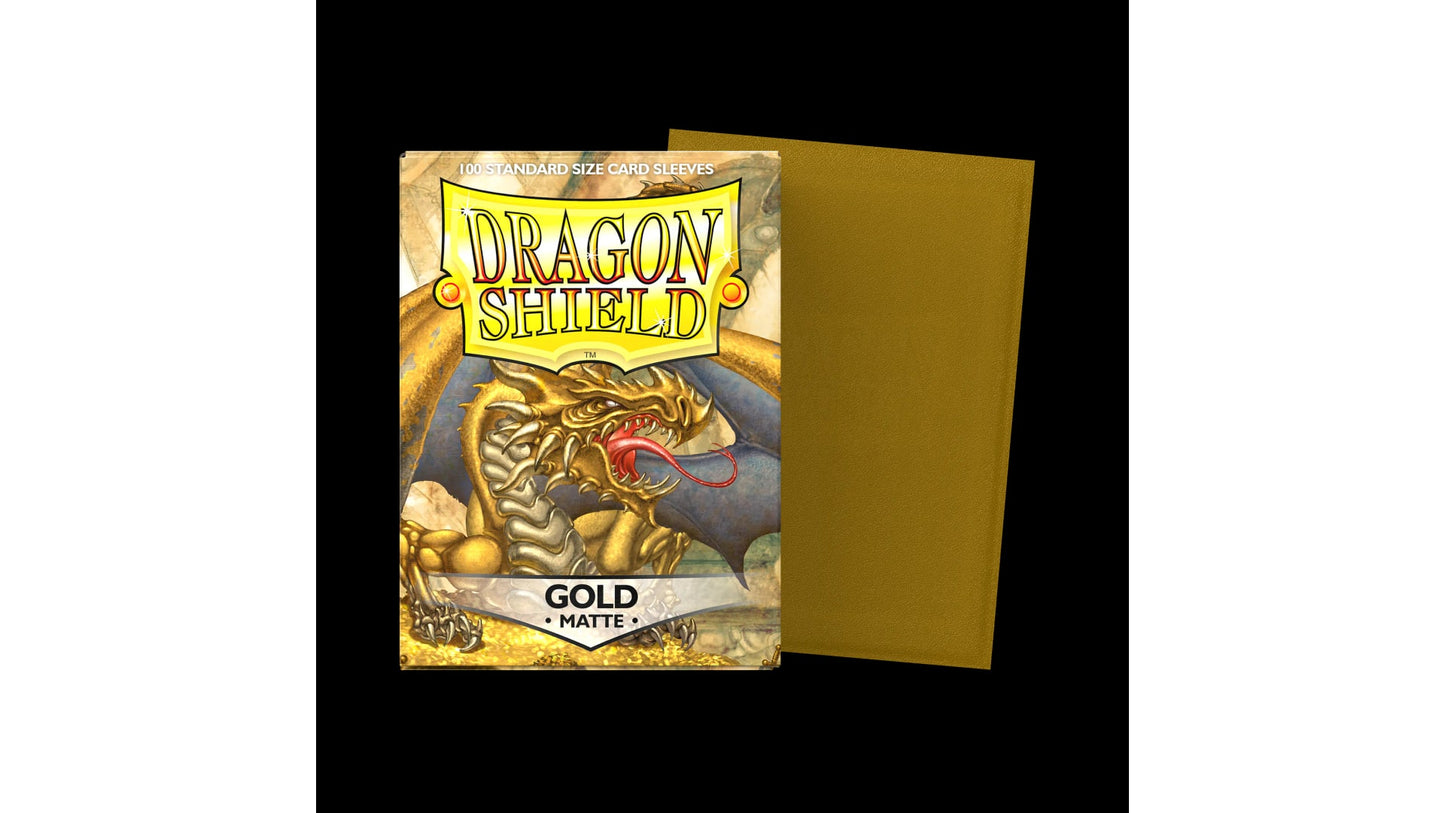 Dragon Shield - Standard Size Sleeves - Gold Matte (100 Sleeves)