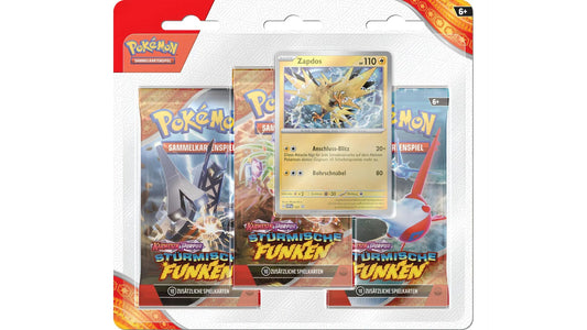 Pokemon: Karmesin & Purpur - Stürmische Funken - Zapdos 3 Pack Blister (DEU)