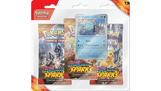 Pokemon Scarlet & Violet - Surging Sparks - Quagsire 3 Pack Blister, englische Ausgabe