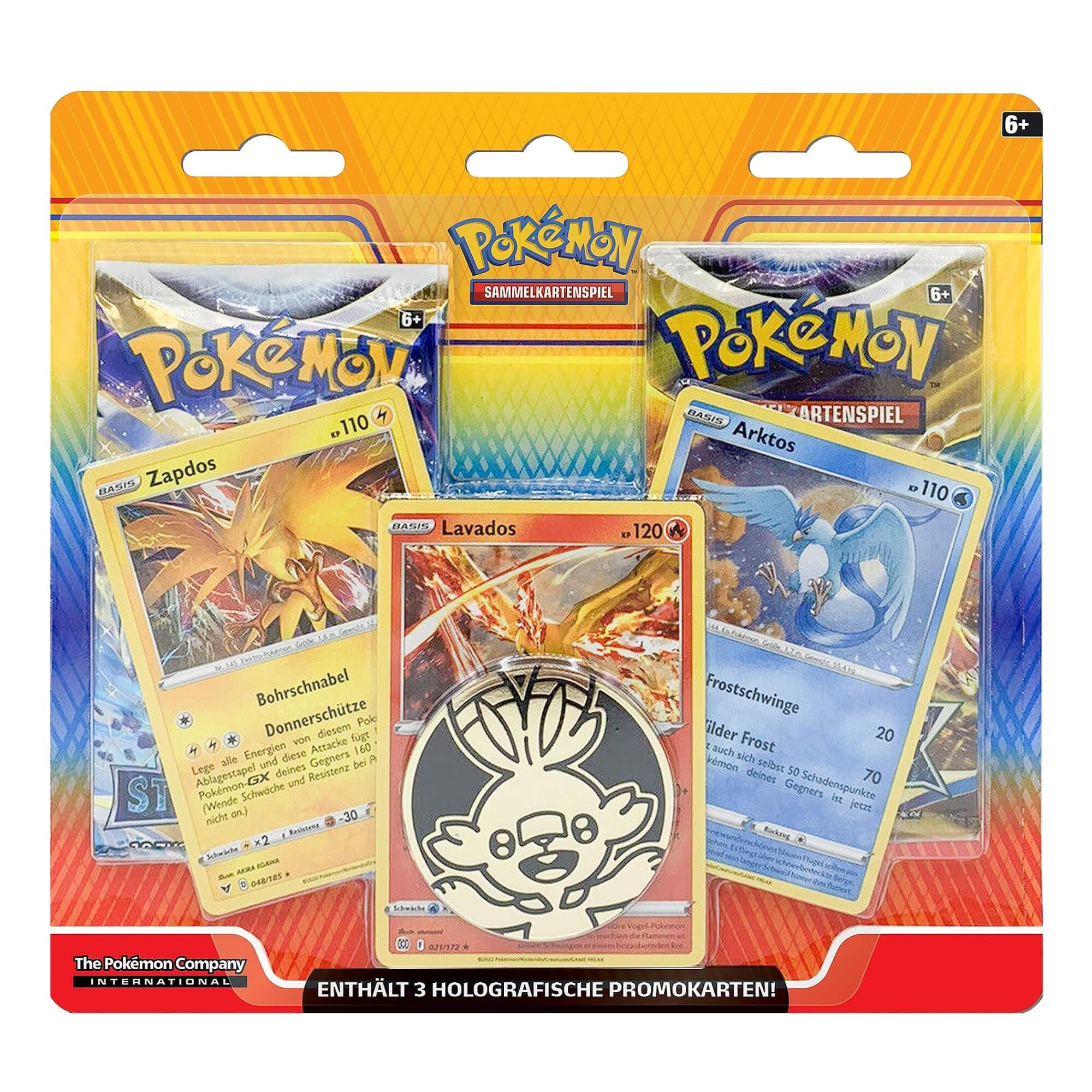 Pokémon Enhanced 2-Pack Blister mit Zapdos, Arktos und Lavados (DEU)